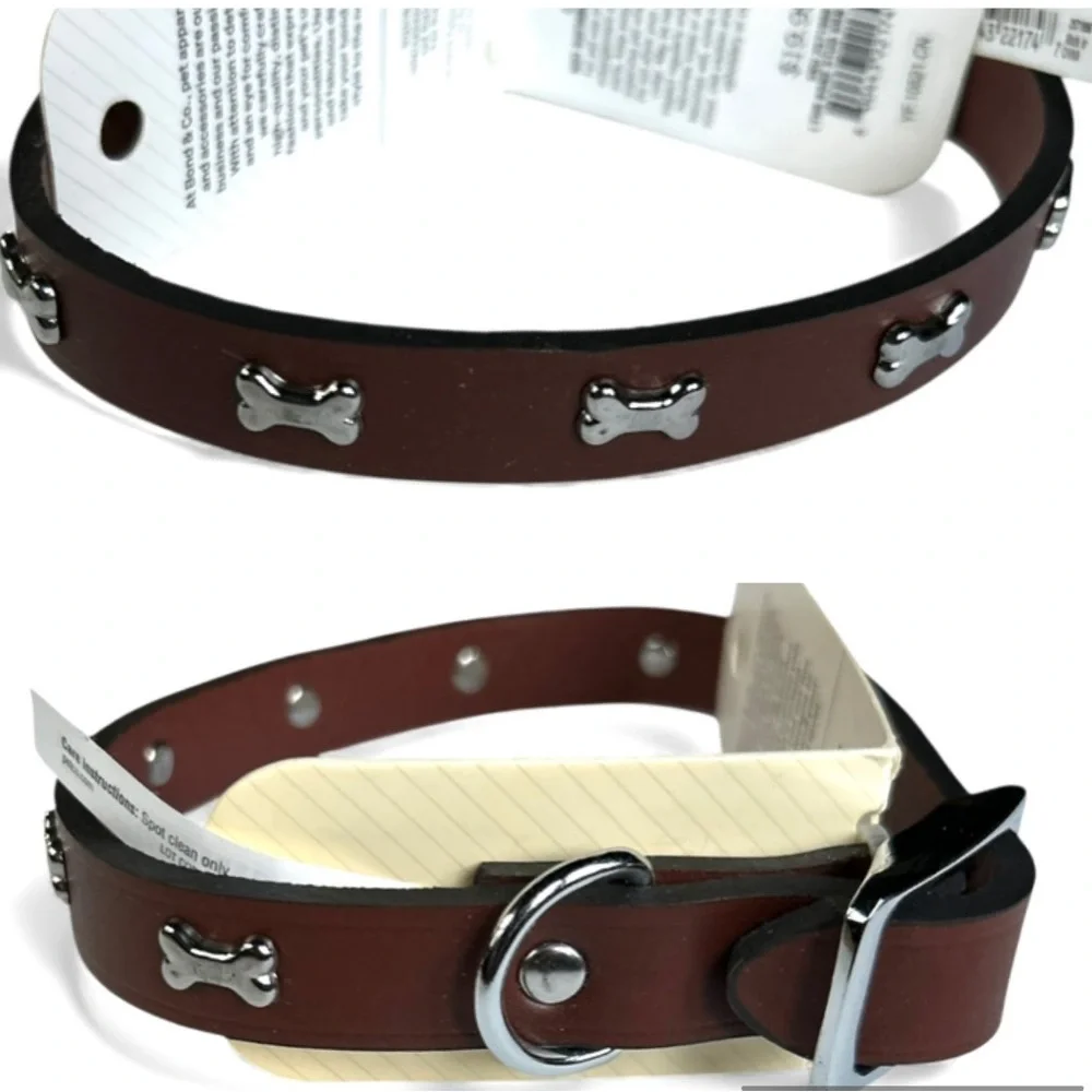 New Bond & Co leather dog collar S
